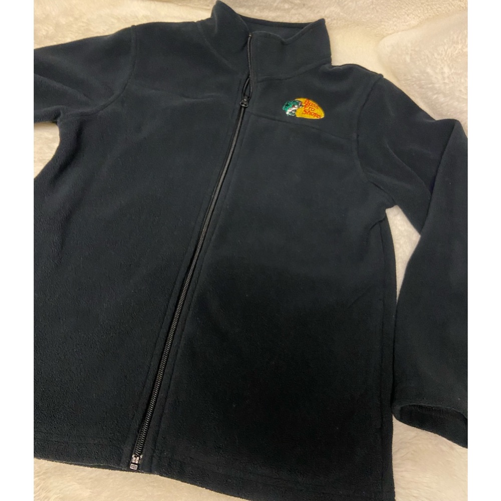 Bass Pro Shops boys L black fleece jacket - Picture 1 of 7